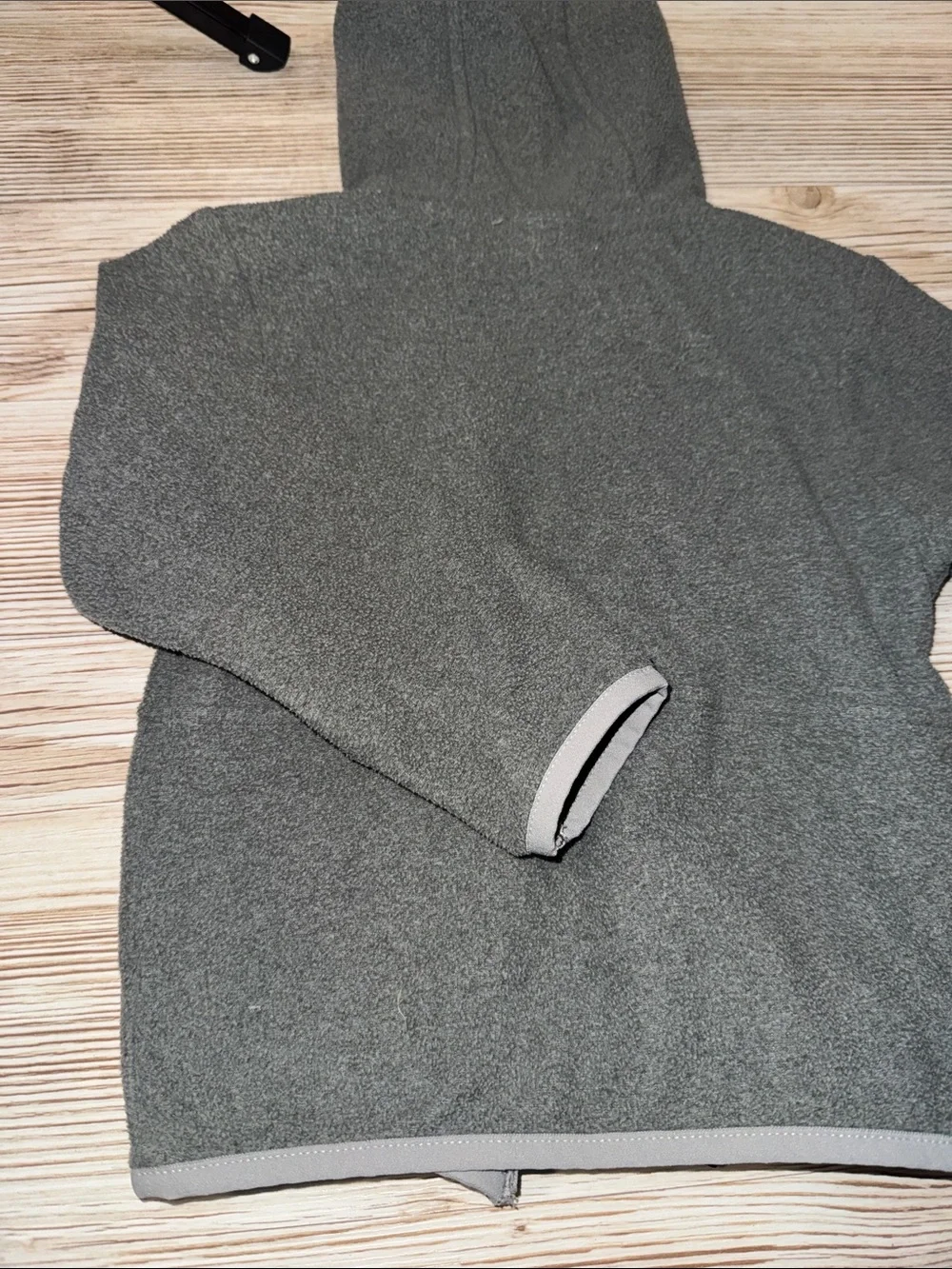The North Face Kids Gray Hooded Fleece Jacket with Logo